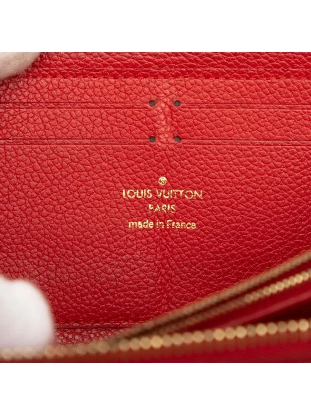 Louis Vuitton Wallet Navy Red Leather